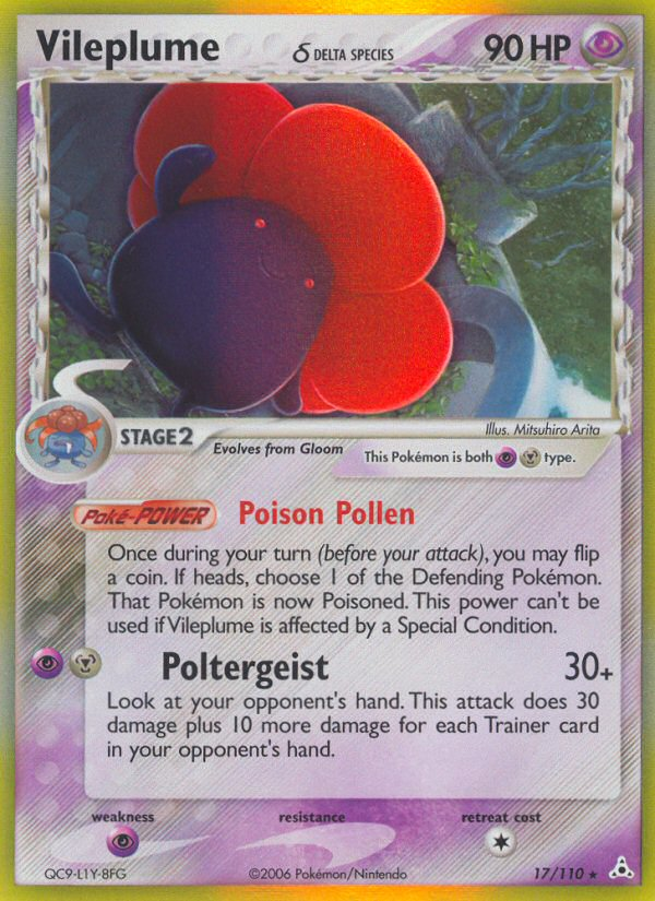 Vileplume (17/110) (Delta Species) [EX: Holon Phantoms] | Exor Games Truro