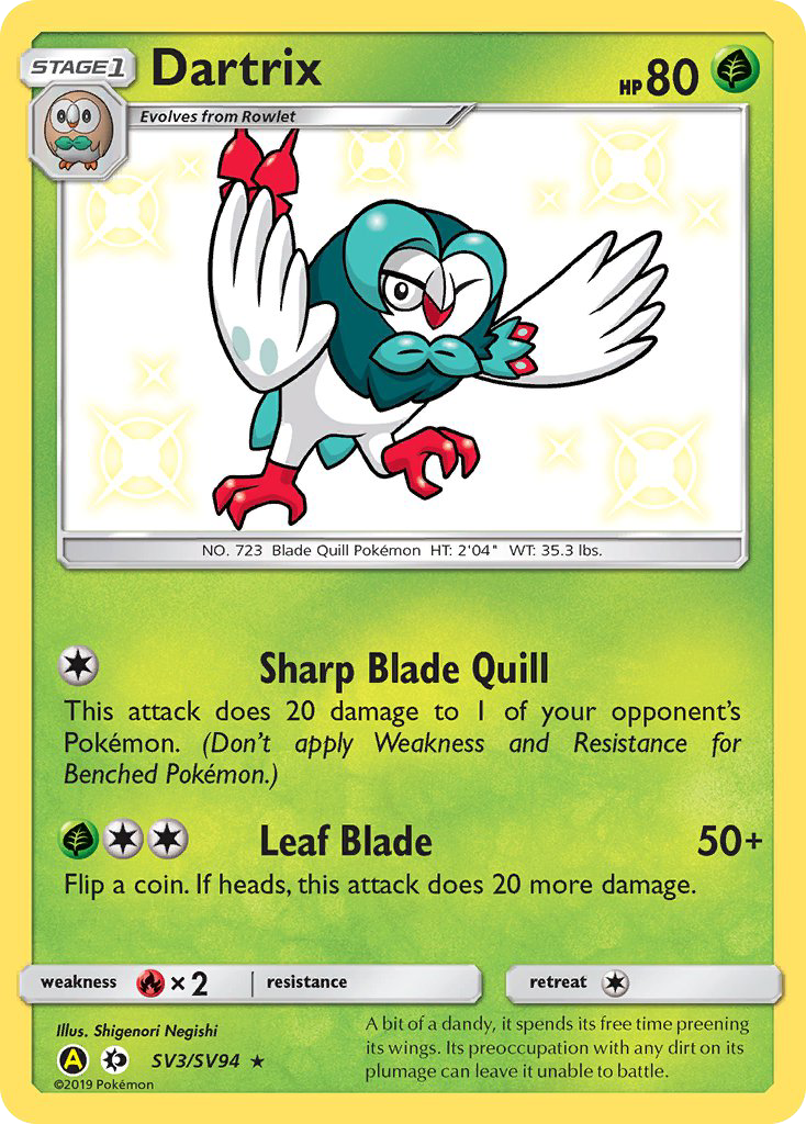 Dartrix (SV3/SV94) [Sun & Moon: Hidden Fates - Shiny Vault] | Exor Games Truro