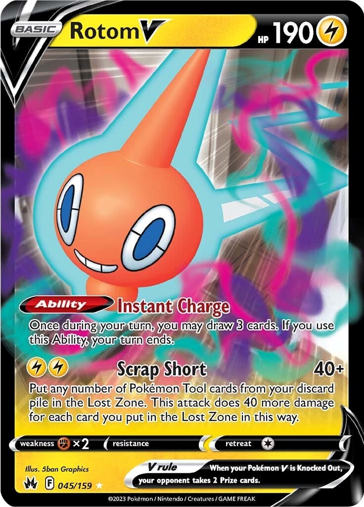 Rotom V (045/159) [Sword & Shield: Crown Zenith] | Exor Games Truro