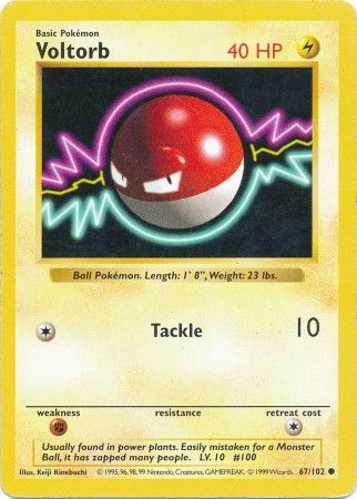 Voltorb (67/102) [Base Set Shadowless Unlimited] | Exor Games Truro