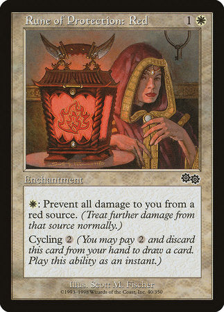 Rune of Protection: Red [Urza's Saga] | Exor Games Truro