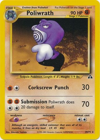 Poliwrath (28/75) [Neo Discovery Unlimited] | Exor Games Truro