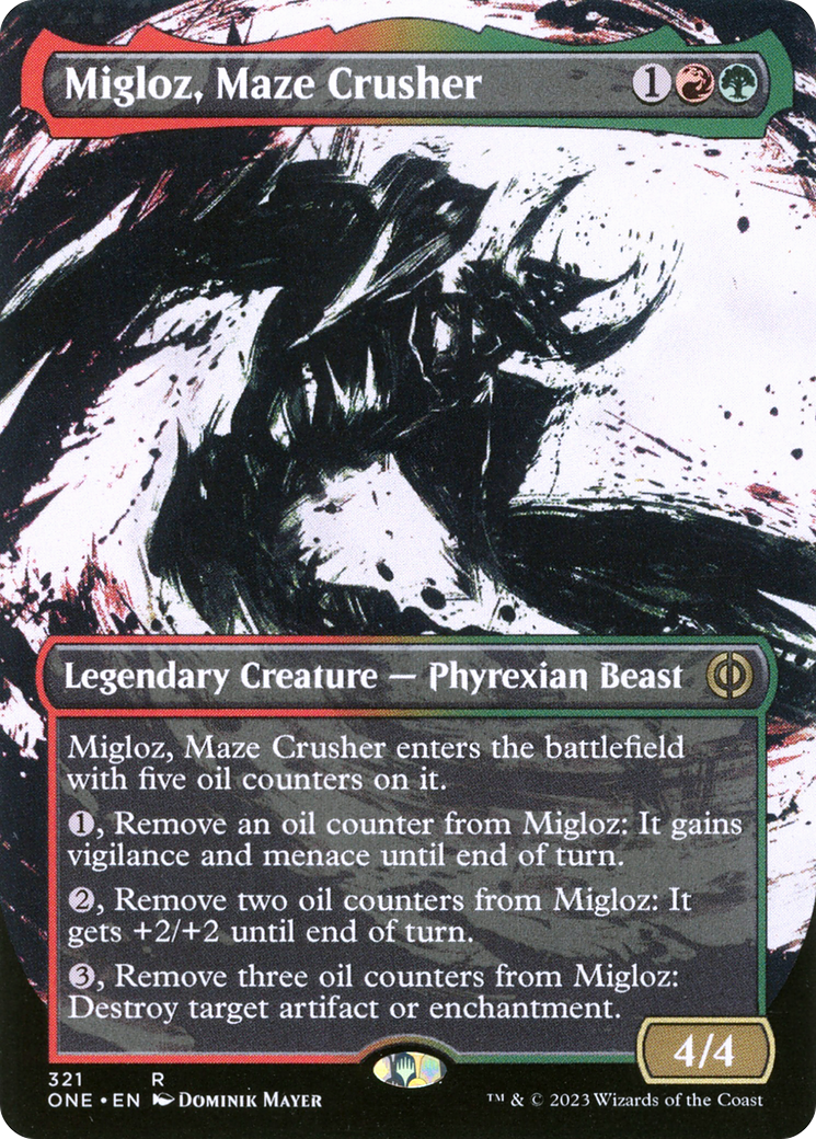 Migloz, Maze Crusher (Borderless Ichor) [Phyrexia: All Will Be One] | Exor Games Truro