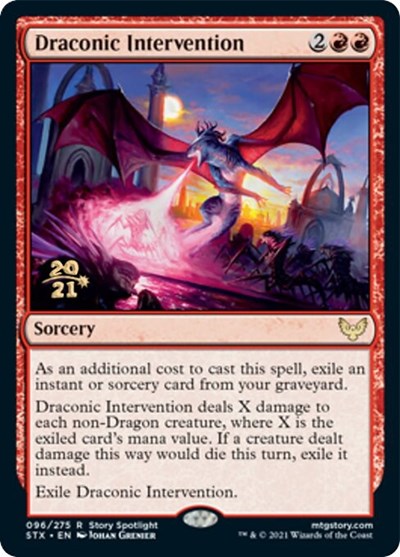 Draconic Intervention [Strixhaven: School of Mages Prerelease Promos] | Exor Games Truro