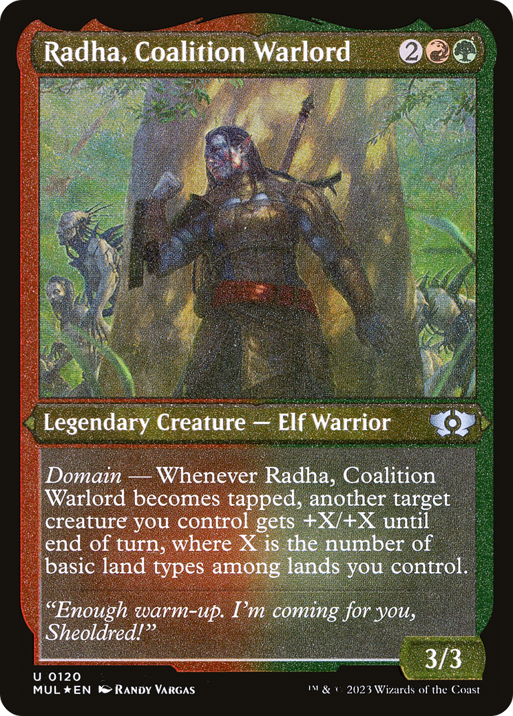 Radha, Coalition Warlord (Foil Etched) [Multiverse Legends] | Exor Games Truro