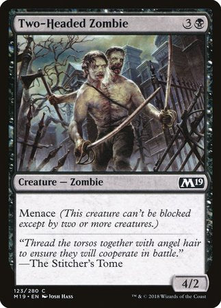 Two-Headed Zombie [Core Set 2019] | Exor Games Truro