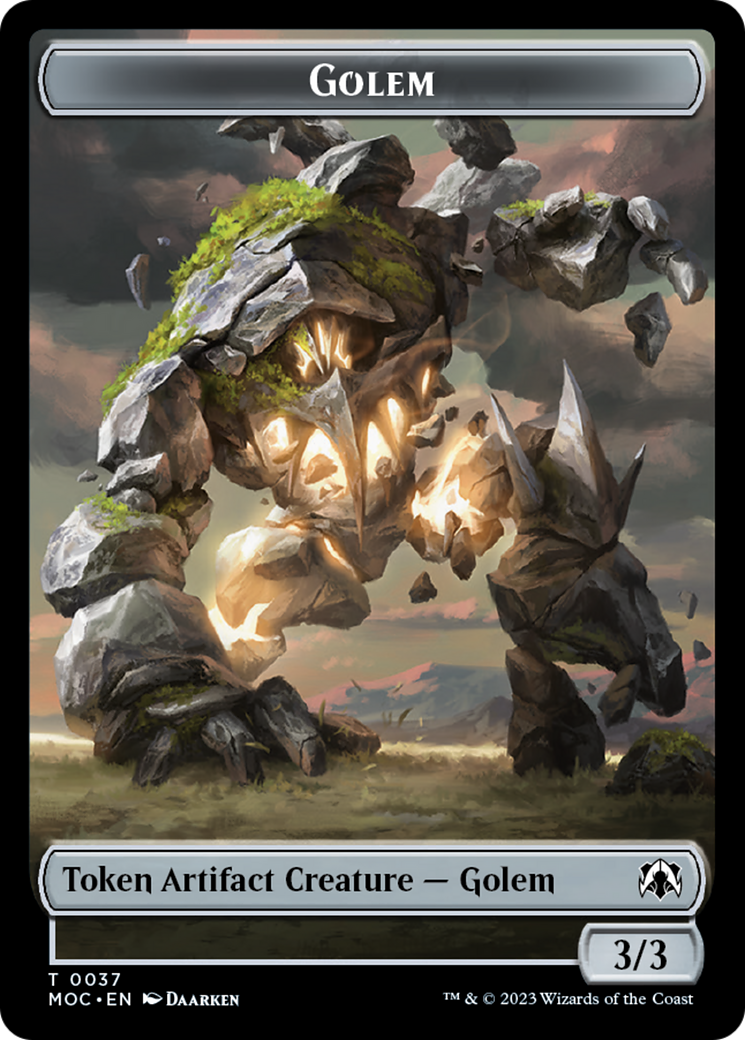 Golem // Blood Double-Sided Token [March of the Machine Commander Tokens] | Exor Games Truro