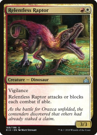 Relentless Raptor [Rivals of Ixalan] | Exor Games Truro