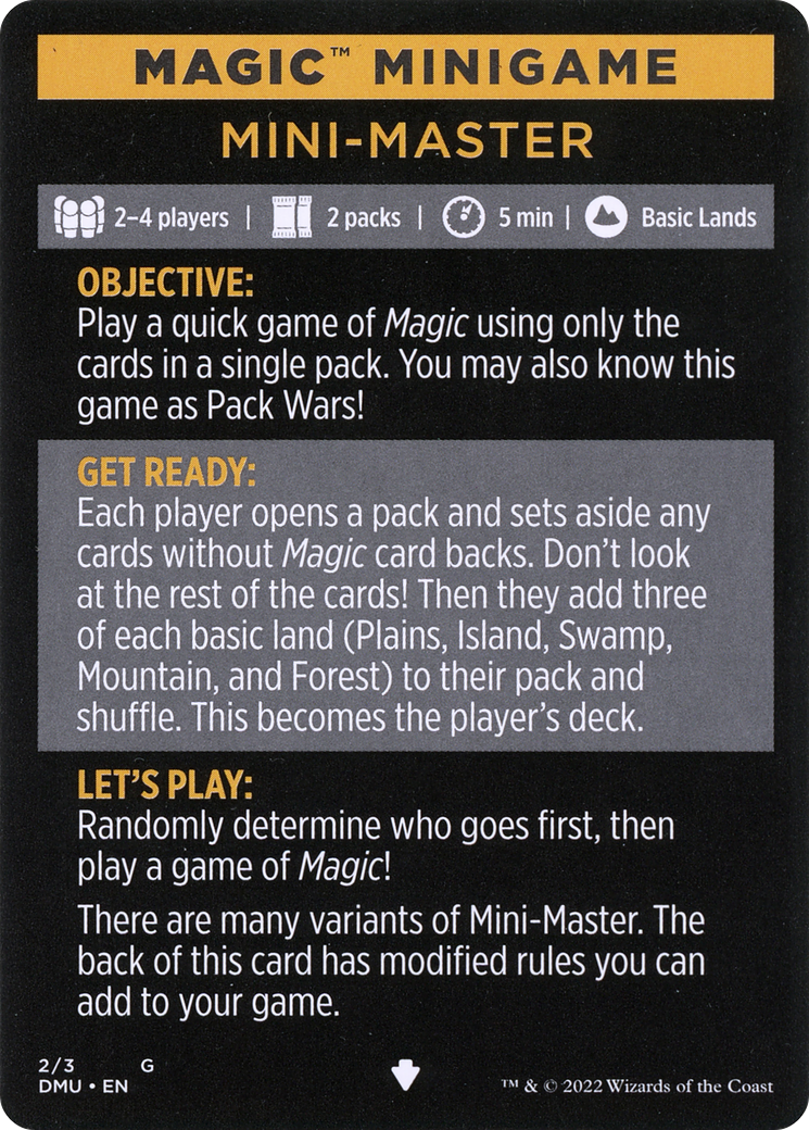 Mini-Master (Magic Minigame) [Commander Legends: Battle for Baldur's Gate Minigame] | Exor Games Truro