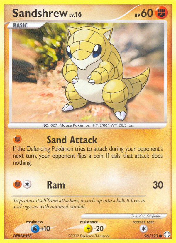 Sandshrew (96/123) [Diamond & Pearl: Mysterious Treasures] | Exor Games Truro