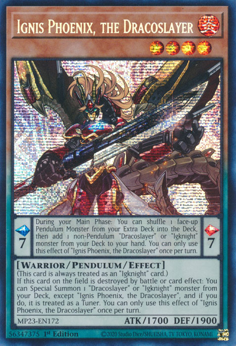 Ignis Phoenix, the Dracoslayer [MP23-EN172] Prismatic Secret Rare | Exor Games Truro