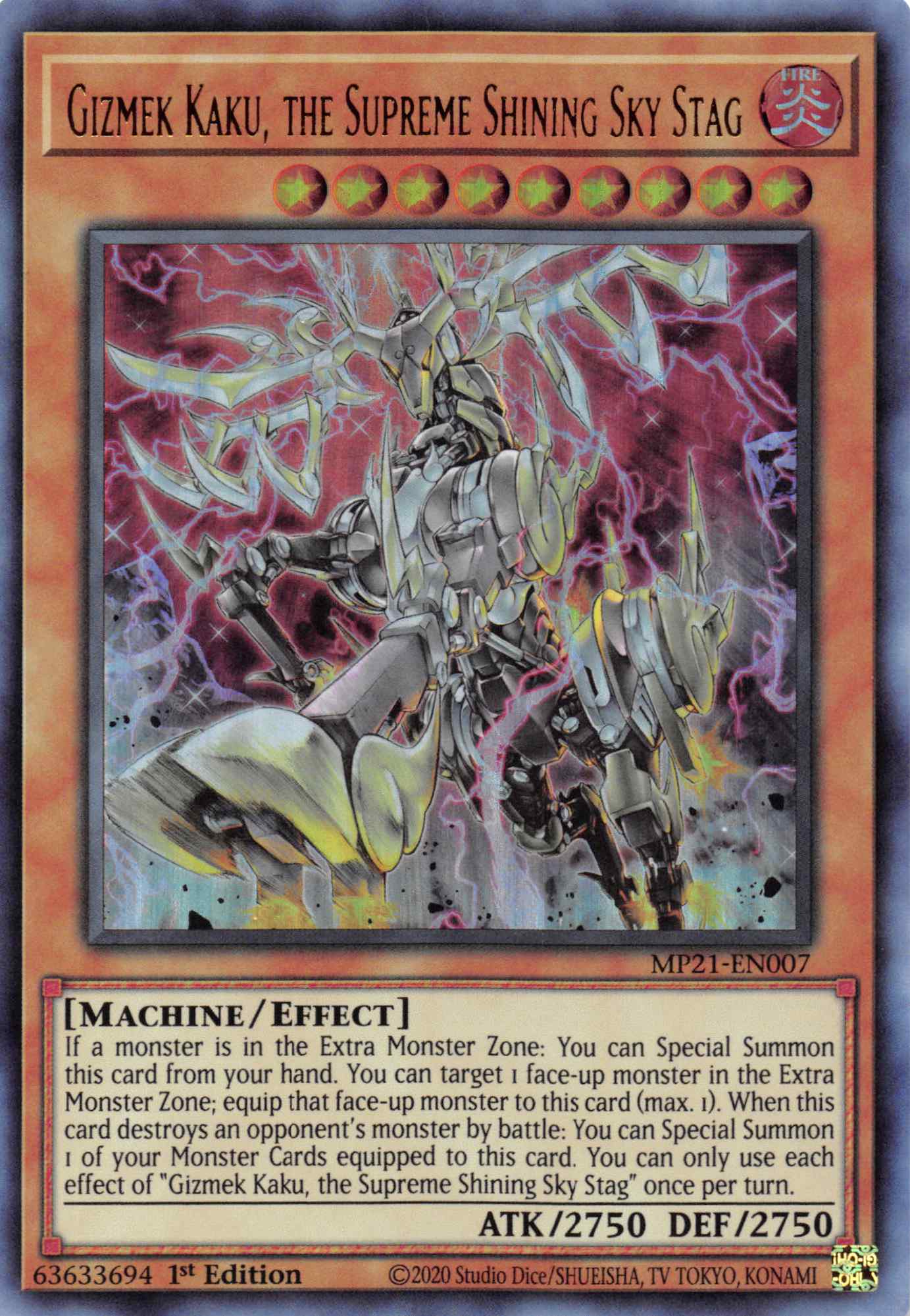 Gizmek Kaku, the Supreme Shining Sky Stag [MP21-EN007] Ultra Rare | Exor Games Truro