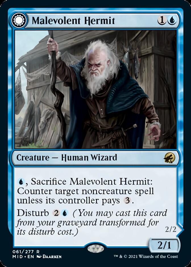 Malevolent Hermit // Benevolent Geist [Innistrad: Midnight Hunt] | Exor Games Truro