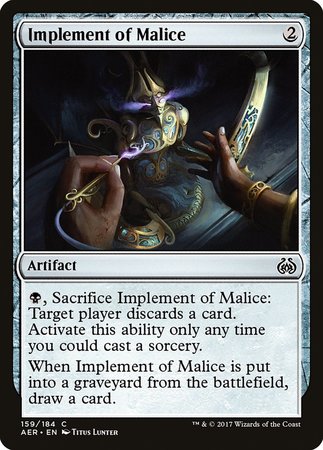 Implement of Malice [Aether Revolt] | Exor Games Truro