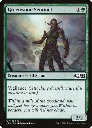 Greenwood Sentinel [Core Set 2019] | Exor Games Truro