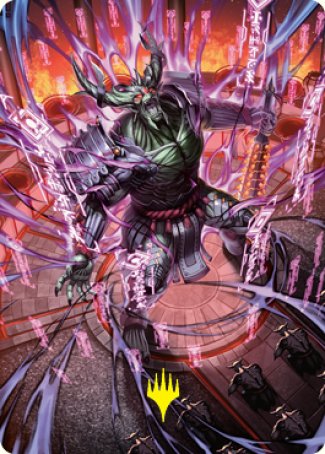 Hidetsugu, Devouring Chaos Art Card (Gold-Stamped Signature) [Kamigawa: Neon Dynasty Art Series] | Exor Games Truro