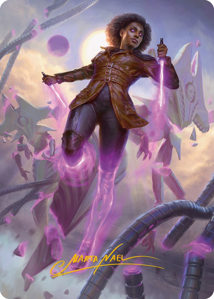 Kaya, Intangible Slayer Art Card (Gold-Stamped Signature) [Phyrexia: All Will Be One Art Series] | Exor Games Truro