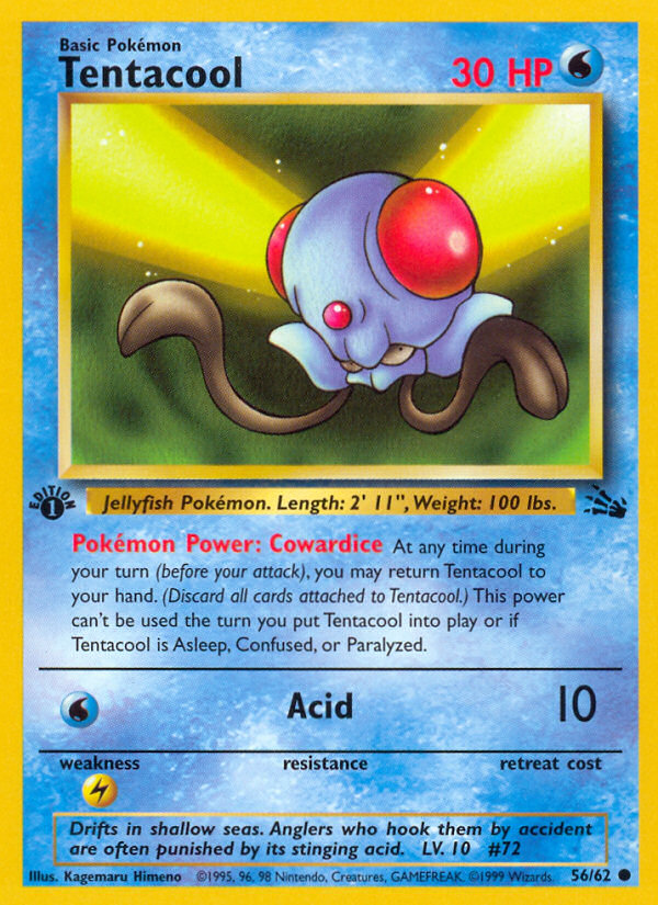 Tentacool (56/62) [Fossil 1st Edition] | Exor Games Truro