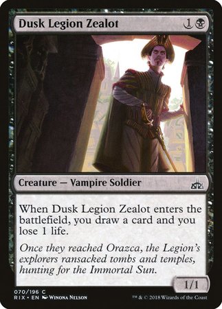 Dusk Legion Zealot [Rivals of Ixalan] | Exor Games Truro