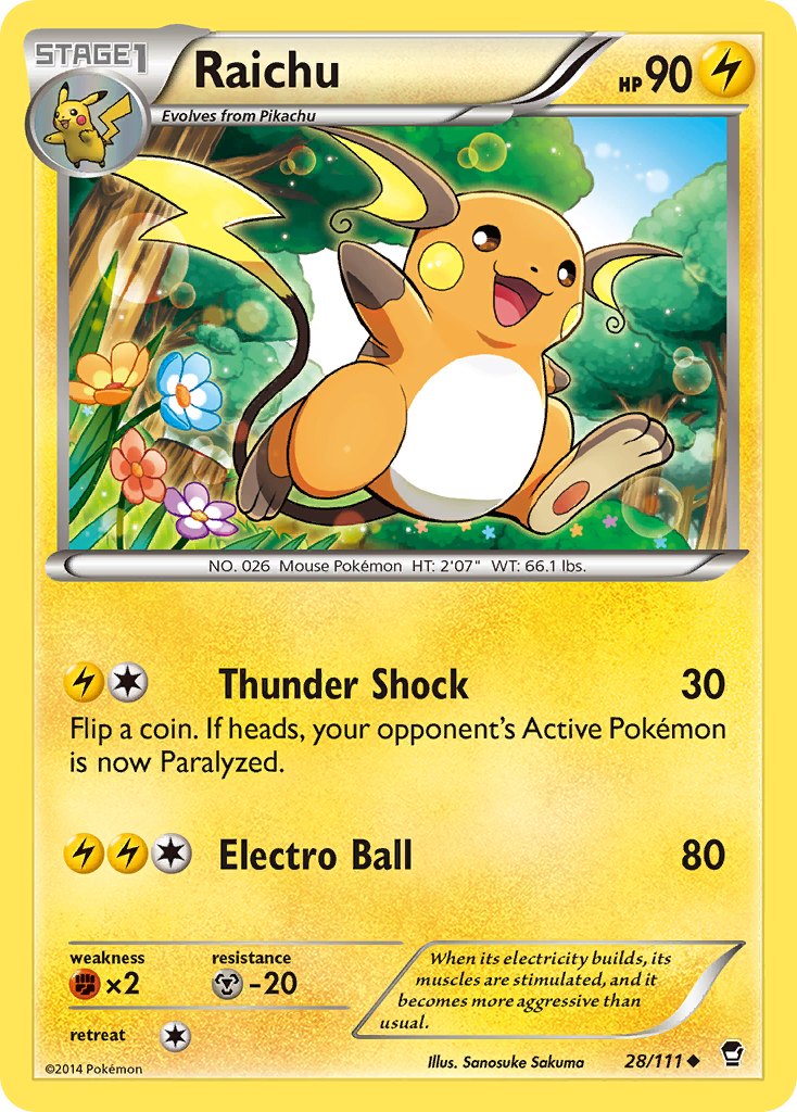 Raichu (28/111) [XY: Furious Fists] | Exor Games Truro