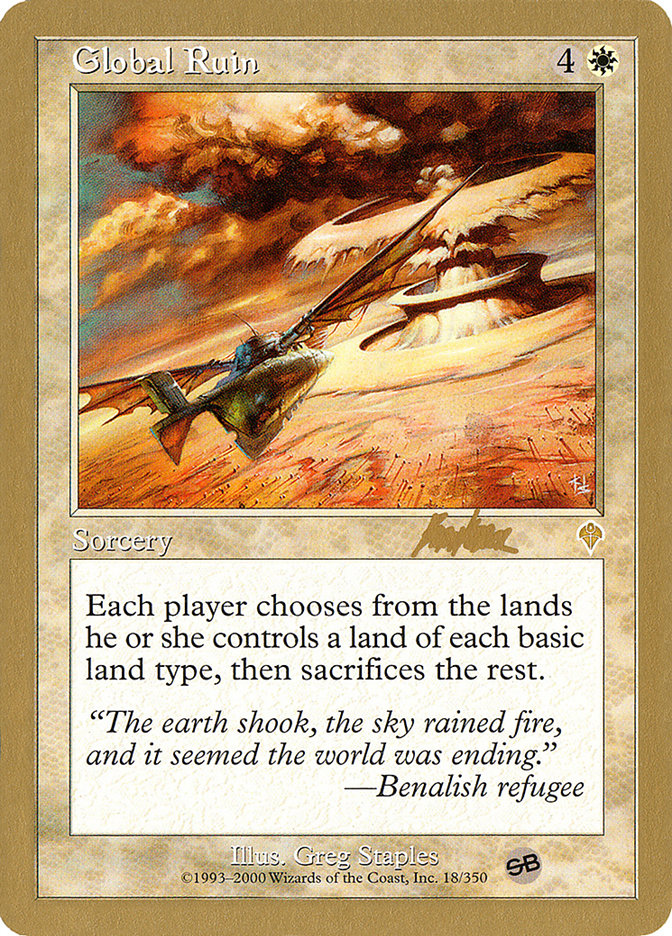 Global Ruin (Brian Kibler) (SB) [World Championship Decks 2002] | Exor Games Truro