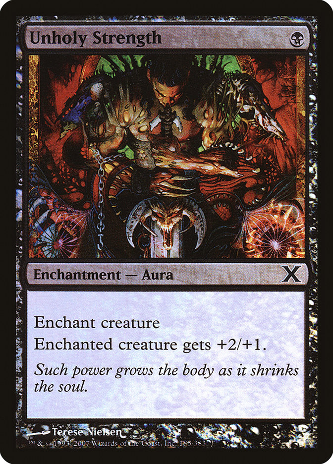 Unholy Strength (Premium Foil) [Tenth Edition] | Exor Games Truro