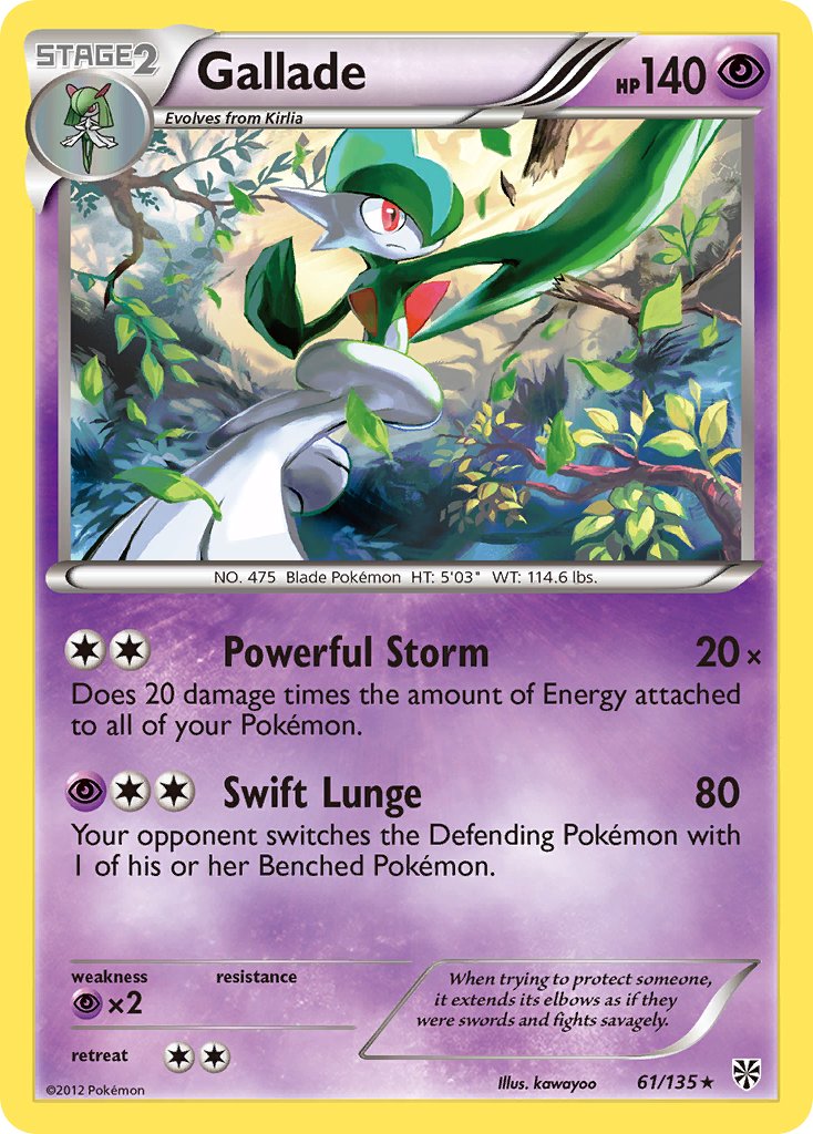 Gallade (61/135) (Cosmos Holo) (Blister Exclusive) [Black & White: Plasma Storm] | Exor Games Truro