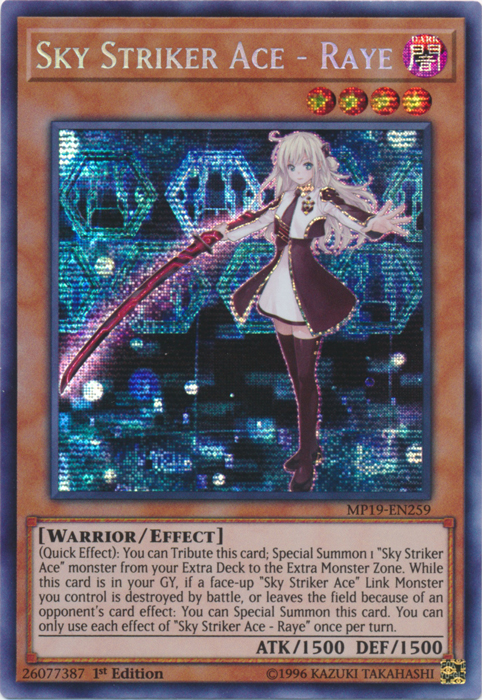 Sky Striker Ace - Raye [MP19-EN259] Prismatic Secret Rare | Exor Games Truro