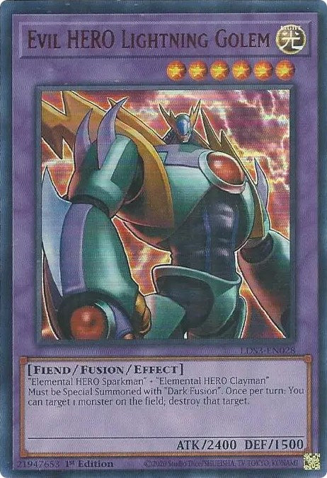 Evil HERO Lightning Golem (Red) [LDS3-EN028] Ultra Rare | Exor Games Truro