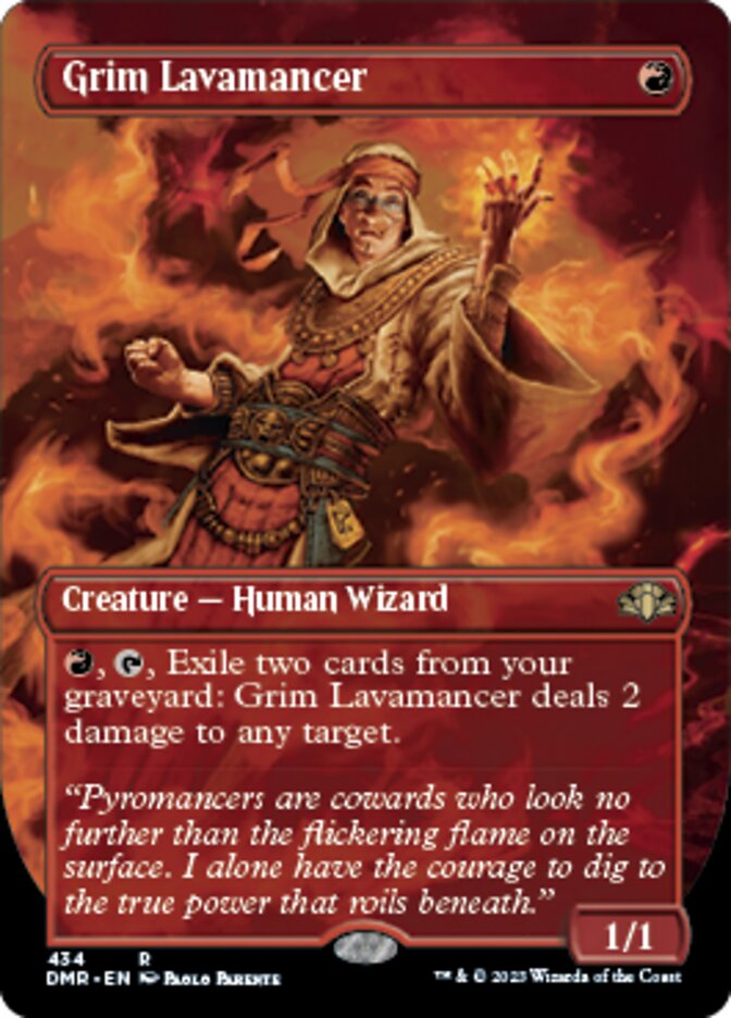 Grim Lavamancer (Borderless Alternate Art) [Dominaria Remastered] | Exor Games Truro