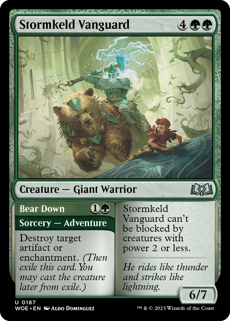 Stormkeld Vanguard // Bear Down [Wilds of Eldraine] | Exor Games Truro