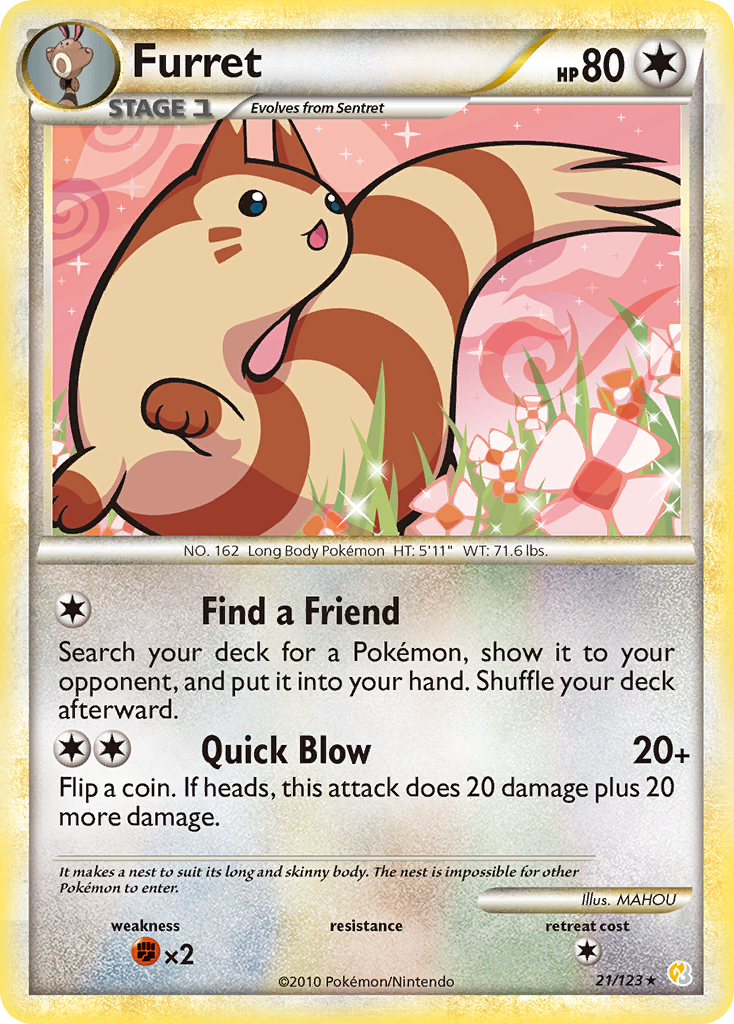 Furret (21/123) [HeartGold & SoulSilver: Base Set] | Exor Games Truro