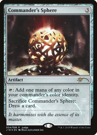 Commander's Sphere [Judge Gift Cards 2018] | Exor Games Truro