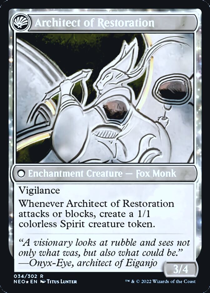 The Restoration of Eiganjo // Architect of Restoration [Kamigawa: Neon Dynasty Prerelease Promos] | Exor Games Truro