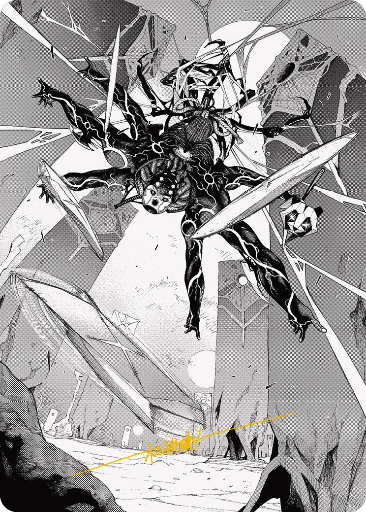 Kaito, Dancing Shadow 2 Art Card (Gold-Stamped Signature) [Phyrexia: All Will Be One Art Series] | Exor Games Truro