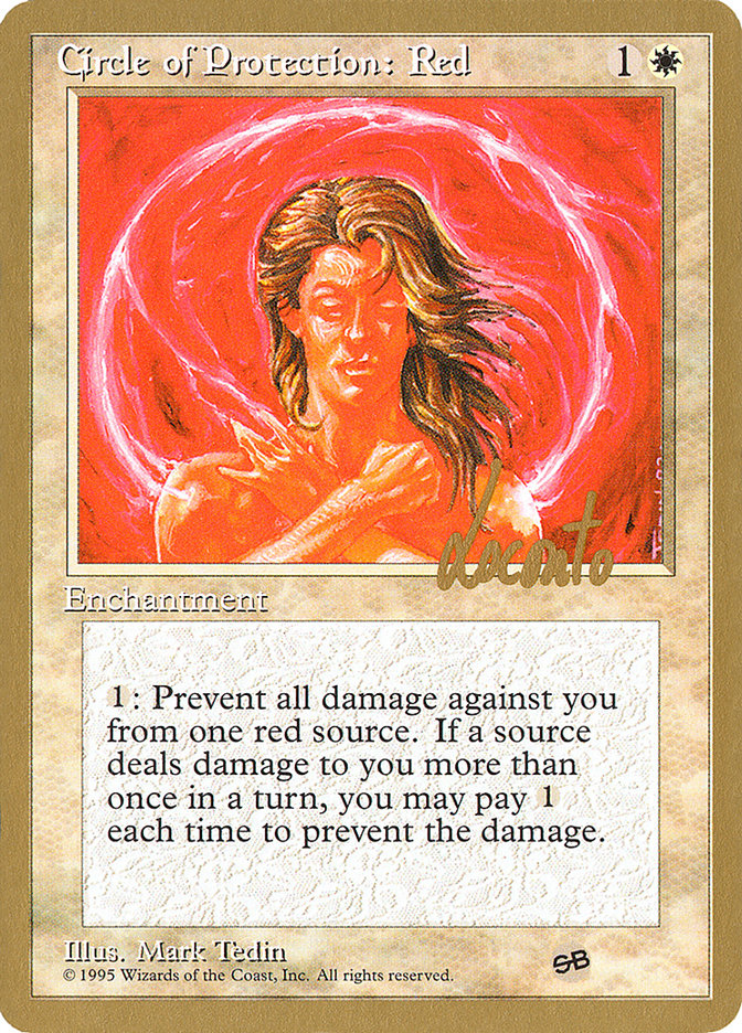 Circle of Protection: Red (Michael Loconto) (SB) (4ED) [Pro Tour Collector Set] | Exor Games Truro