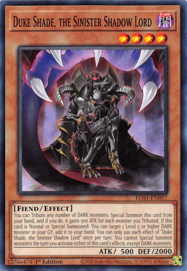 Duke Shade, the Sinister Shadow Lord [EGS1-EN017] Common | Exor Games Truro