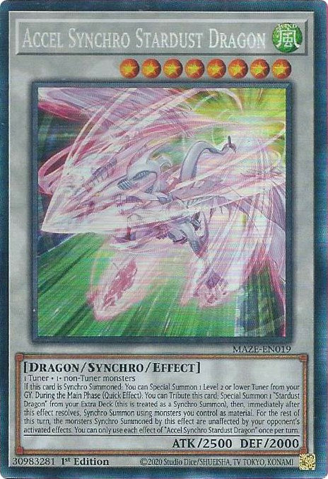 Accel Synchro Stardust Dragon [MAZE-EN019] Collector's Rare | Exor Games Truro