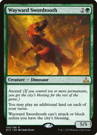 Wayward Swordtooth [Rivals of Ixalan] | Exor Games Truro