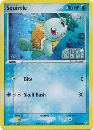 Squirtle (63/100) (Stamped) [EX: Crystal Guardians] | Exor Games Truro