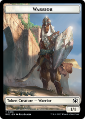 Warrior // Elspeth, Sun's Champion Emblem Double-Sided Token [March of the Machine Commander Tokens] | Exor Games Truro