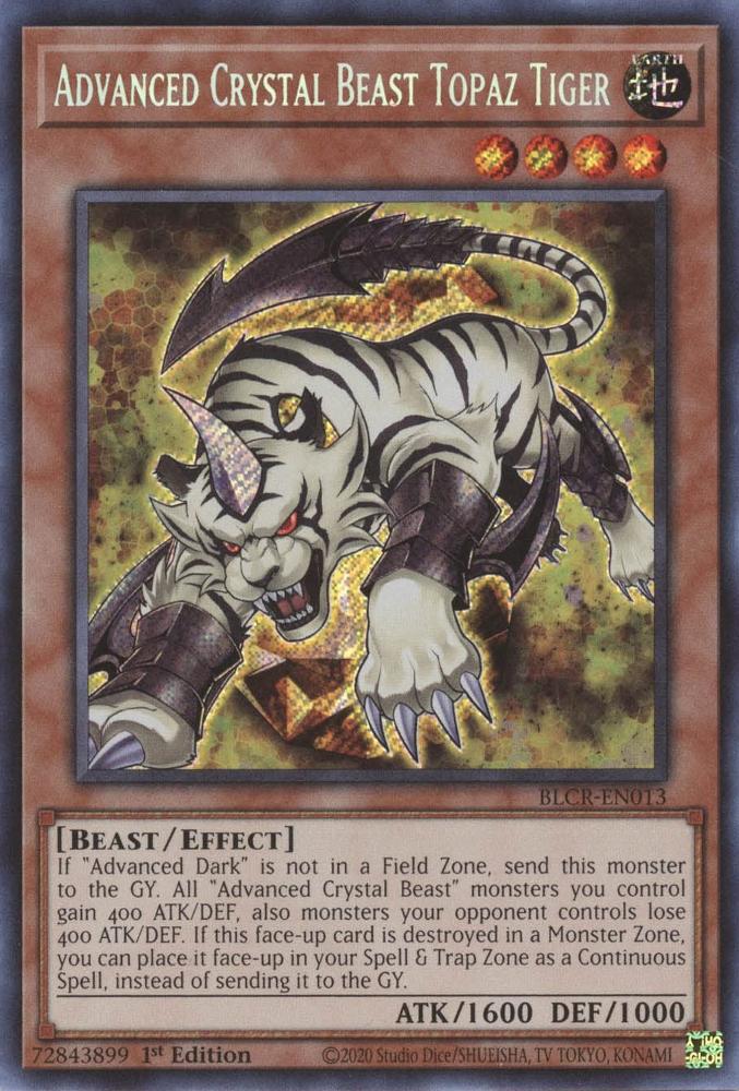 Advanced Crystal Beast Topaz Tiger [BLCR-EN013] Secret Rare | Exor Games Truro