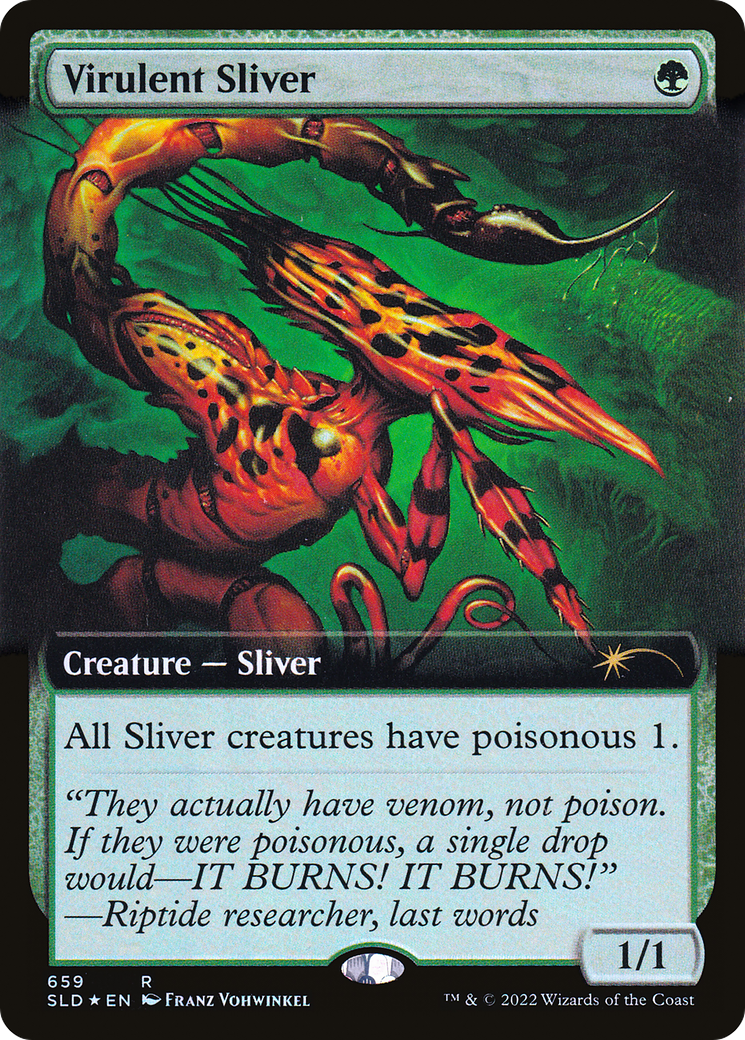 Virulent Sliver (Extended Art) (Step-and-Compleat Foil) [Secret Lair Drop Promos] | Exor Games Truro