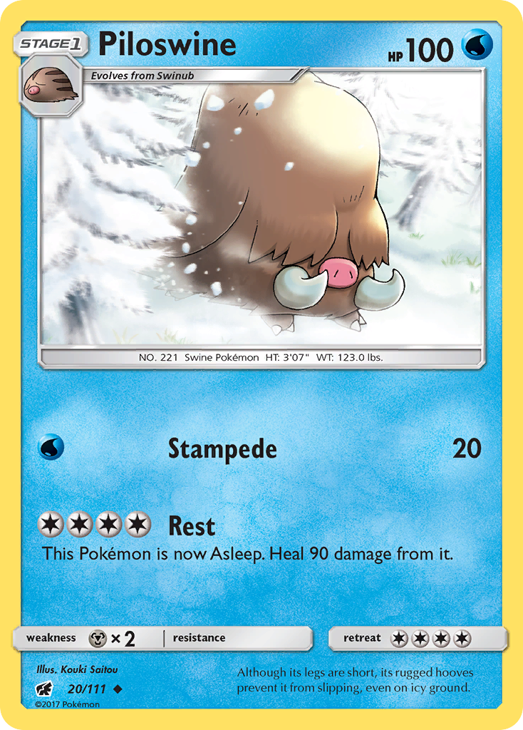 Piloswine (20/111) [Sun & Moon: Crimson Invasion] | Exor Games Truro