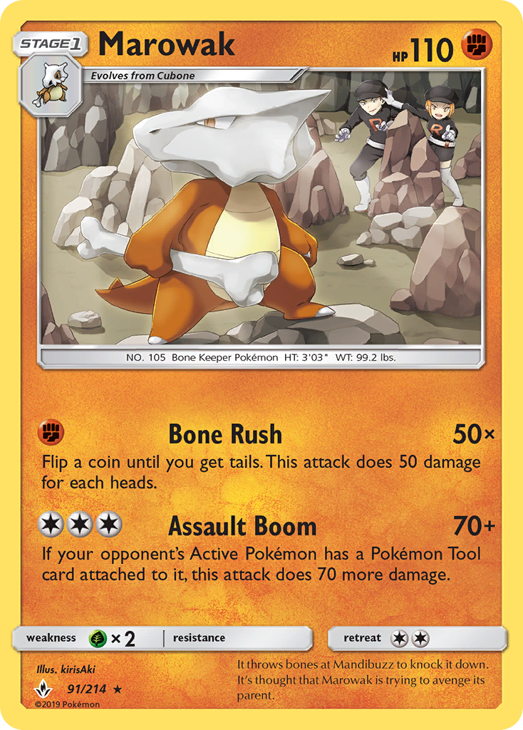 Marowak (91/214) [Sun & Moon: Unbroken Bonds] | Exor Games Truro