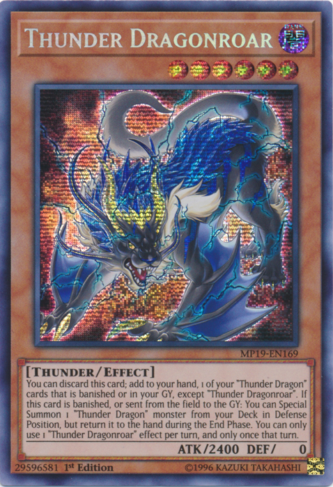 Thunder Dragonroar [MP19-EN169] Prismatic Secret Rare | Exor Games Truro