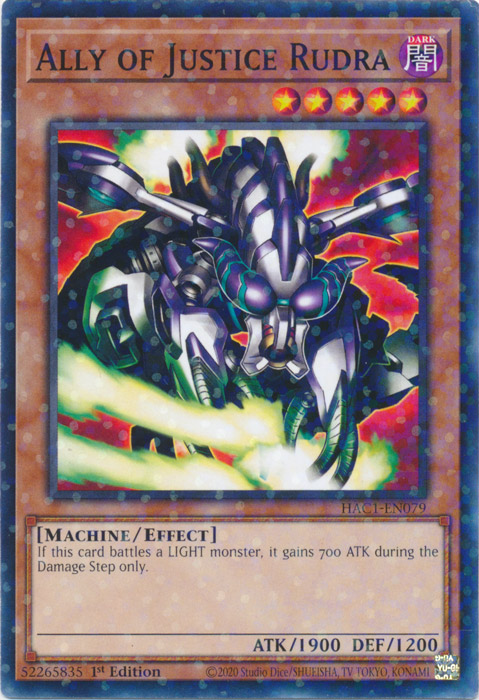 Ally of Justice Rudra (Duel Terminal) [HAC1-EN079] Common | Exor Games Truro