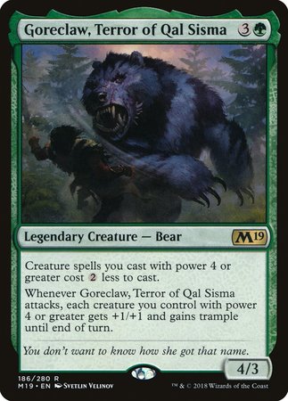 Goreclaw, Terror of Qal Sisma [Core Set 2019] | Exor Games Truro