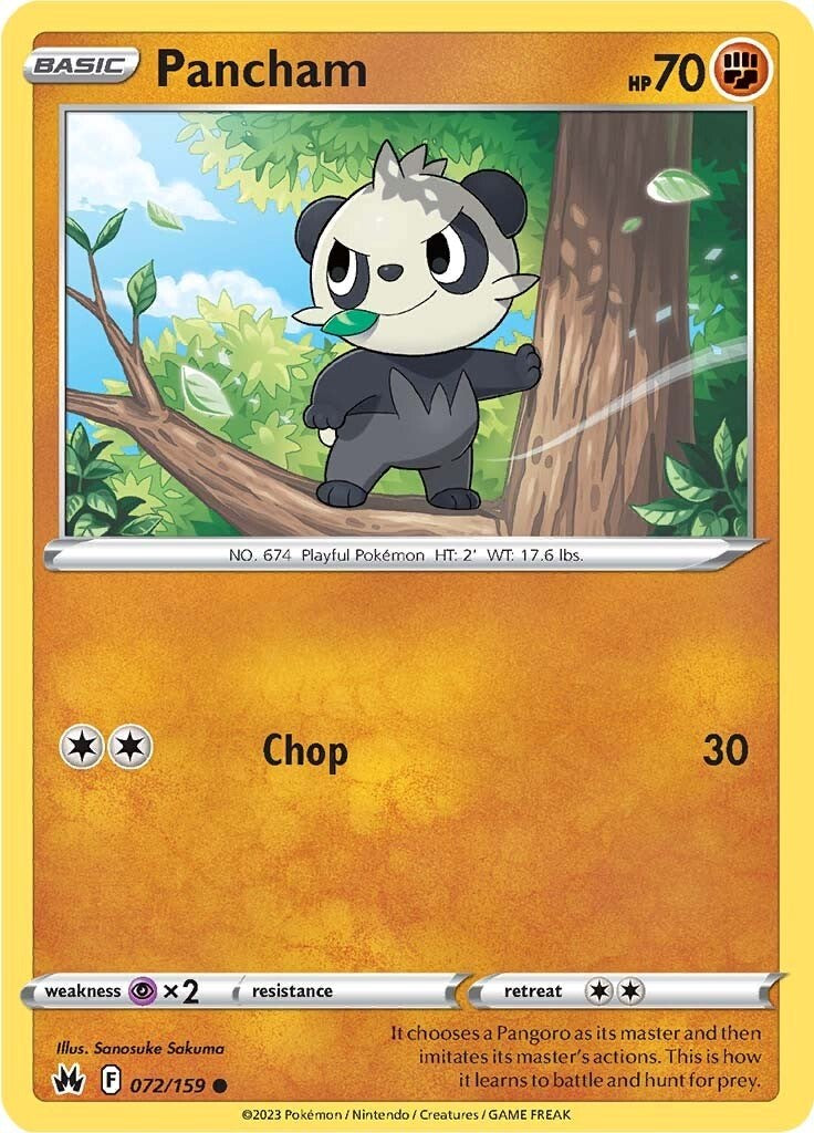 Pancham (072/159) [Sword & Shield: Crown Zenith] | Exor Games Truro
