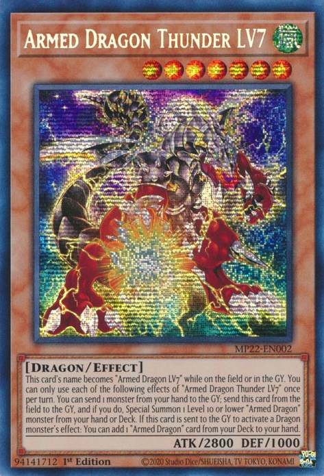 Armed Dragon Thunder LV7 [MP22-EN002] Prismatic Secret Rare | Exor Games Truro